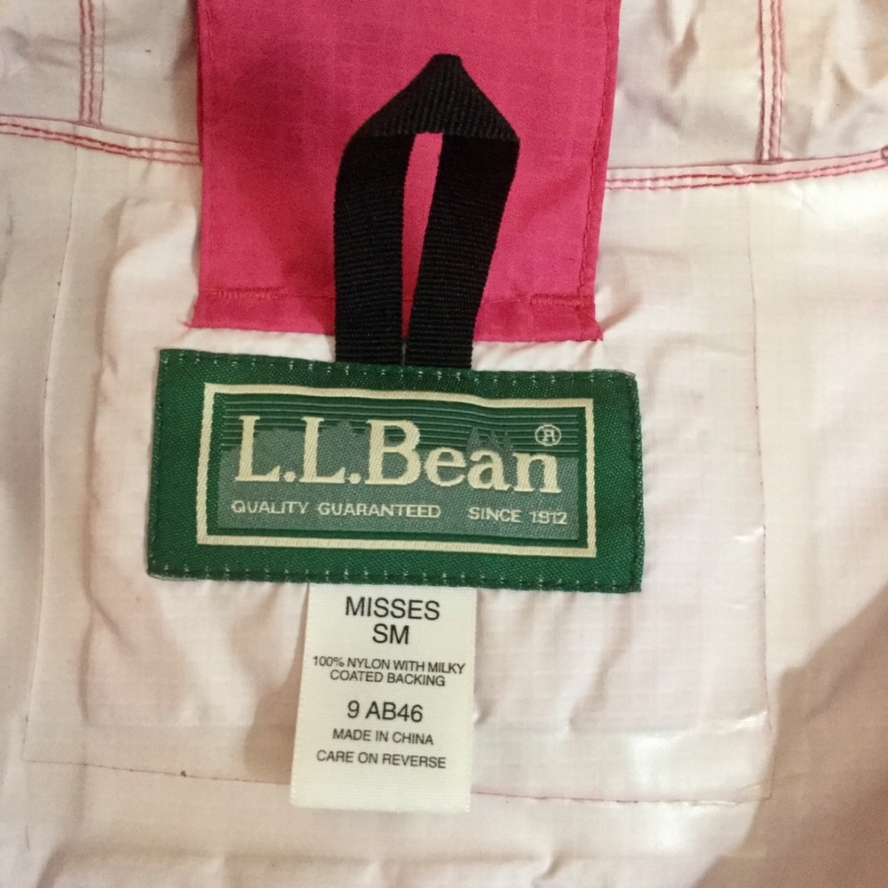 LL BEAN Pink Windbreaker Hooded Rain Jacket - Picture 4 of 4